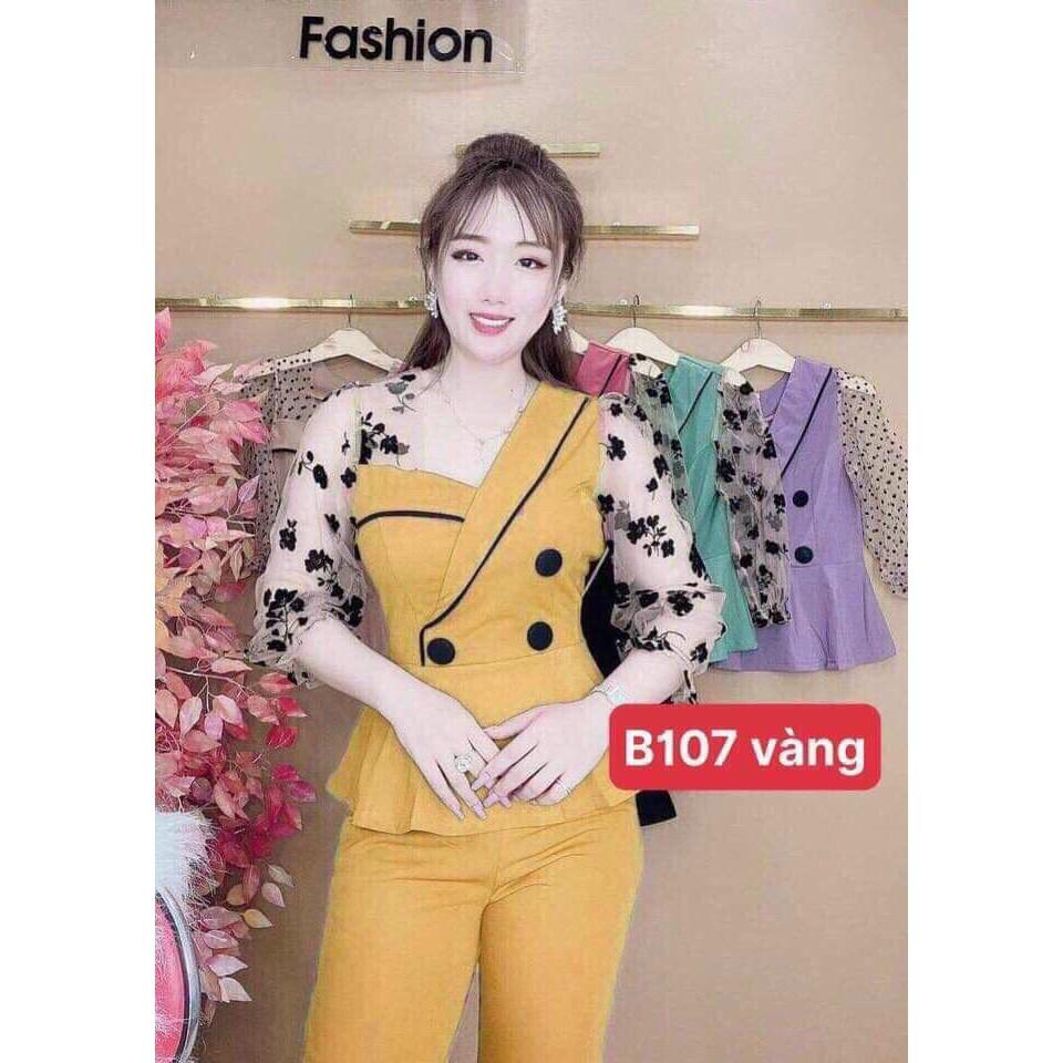 SET BỘ THỜI TRANG PHỐI TAY LƯỚI THÊU HOA TRẺ TRUNG-CÓ SIZE ĐẾN 85KG