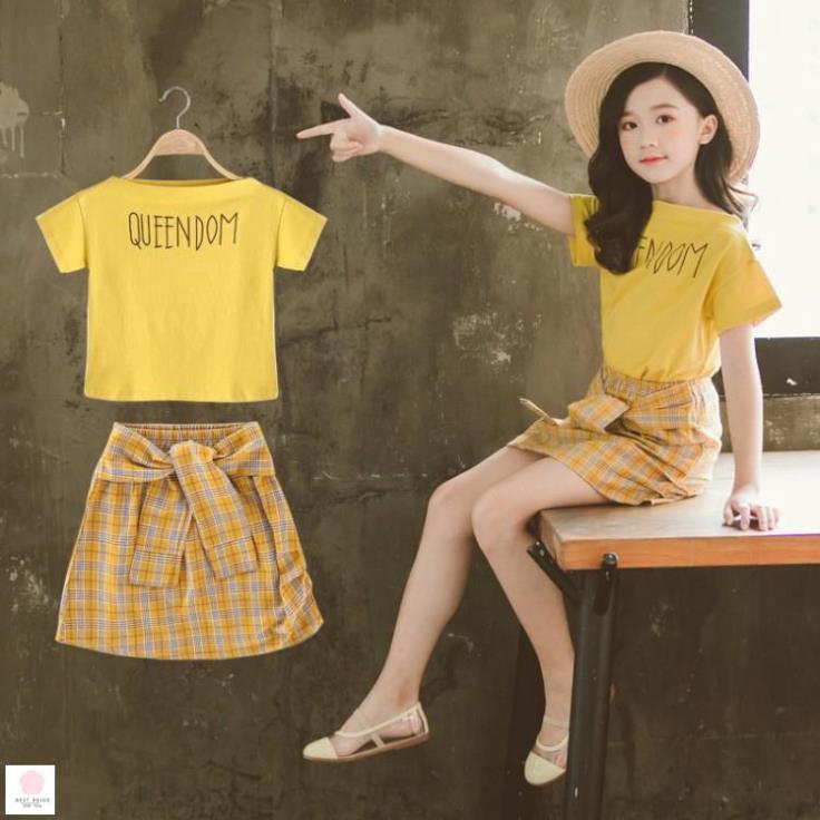 Thời trang cho bé gái 9 tuổi (3 - 12 tuổi) ️ Bộ đồ áo và váy hợp thời trang dành cho bé gái phong cách Hàn Quốc