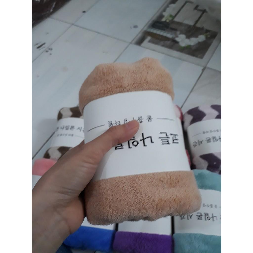 Khăn tắm lông cừu xuất hàn 60x120cm mềm mại thấm hút tốt cho em bé