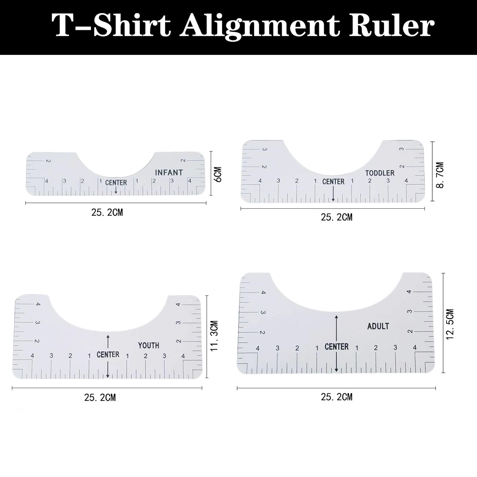 Set 4 Thước Đo May Mặc T-Shirt Kích Thước Người Lớn Pvc