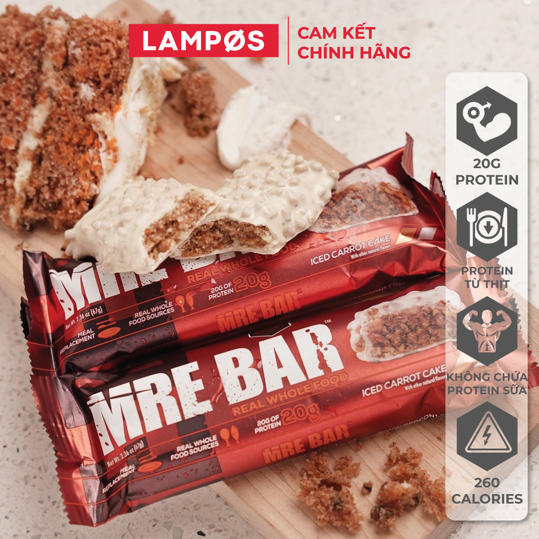 Thanh Protein MRE Bar Redcon1 (1 Thanh), Bữa ăn thay thế tiện lợi với 20g protein | Nhập khẩu USA