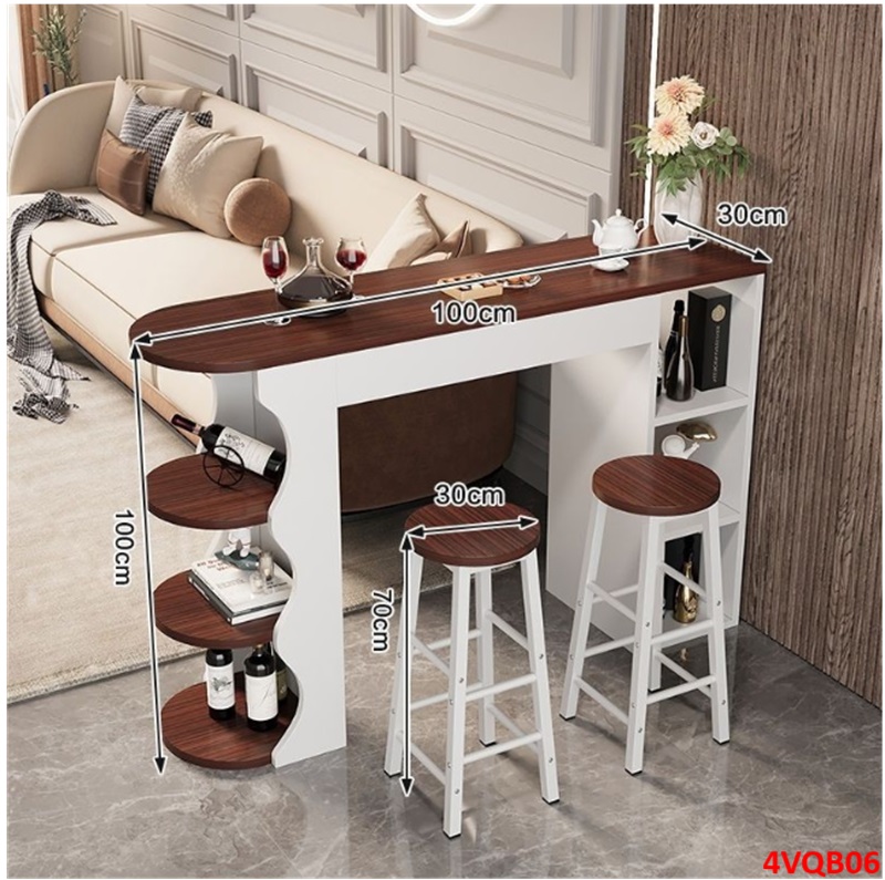 Quầy bar mini, quầy bar kiêm vách ngăn phòng khách nhà bếp 4VQB06 ( Không kèm ghế )- NỘI THẤT LẮP RÁP VIENDONGADV
