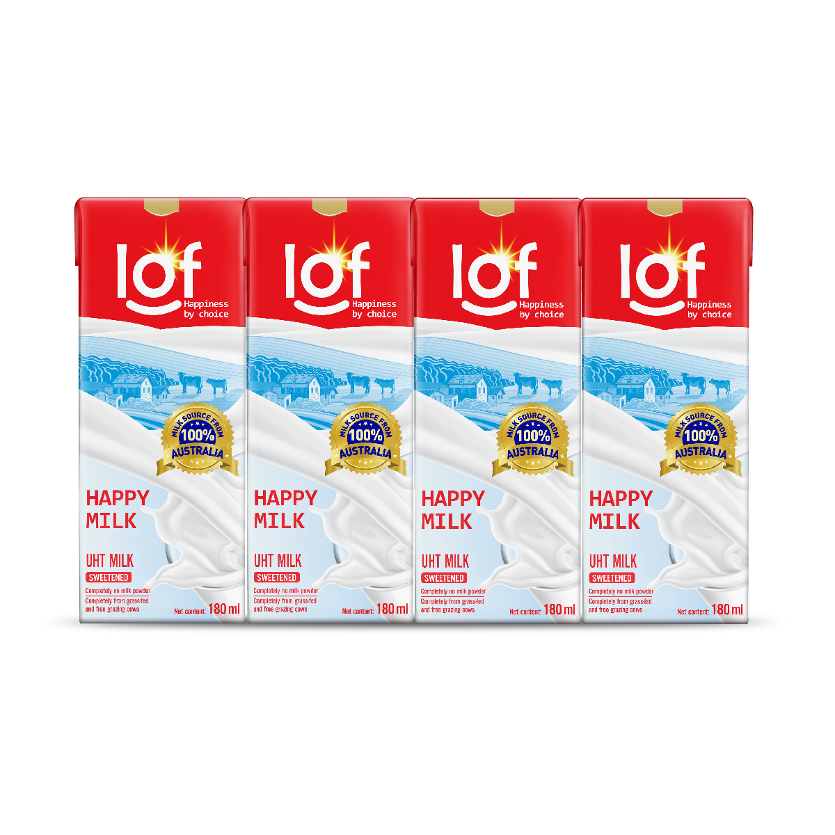 Lof sữa tiệt trùng Happy Milk có đường thùng 48 hộpx180ml