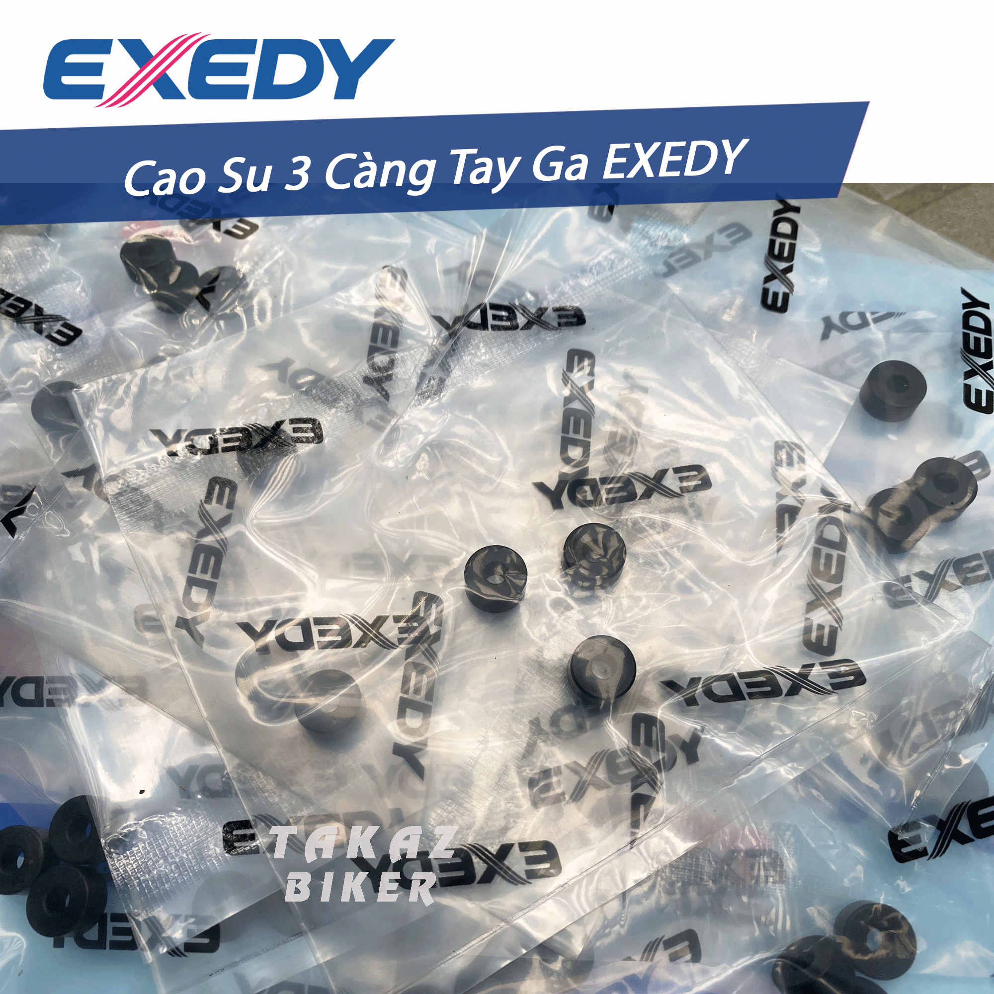 Bộ CAO SU 3 CÀNG Dành Cho AB, VAIRO, PCX, VISION, LEAD, SH MODE, SH 125 150, NOUVO 1,2,3,4,5,6, Grande, NVX, Janus