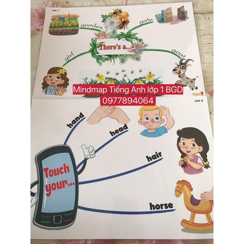 Mindmap luyện thuyết trình Tiếng Anh lớp 1 BGD- Size A3️ép plastics