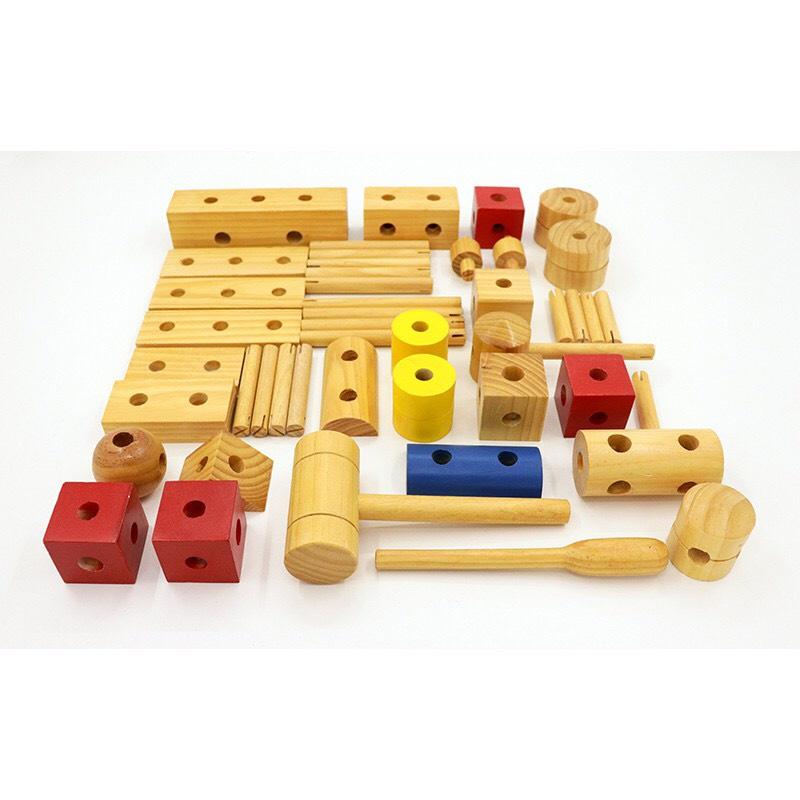Đồ chơi xếp hình xây dựng 51 chi tiết gỗ cao cấp, đồ chơi lắp ghép sáng tạo các mô hình thông minh cho Bé