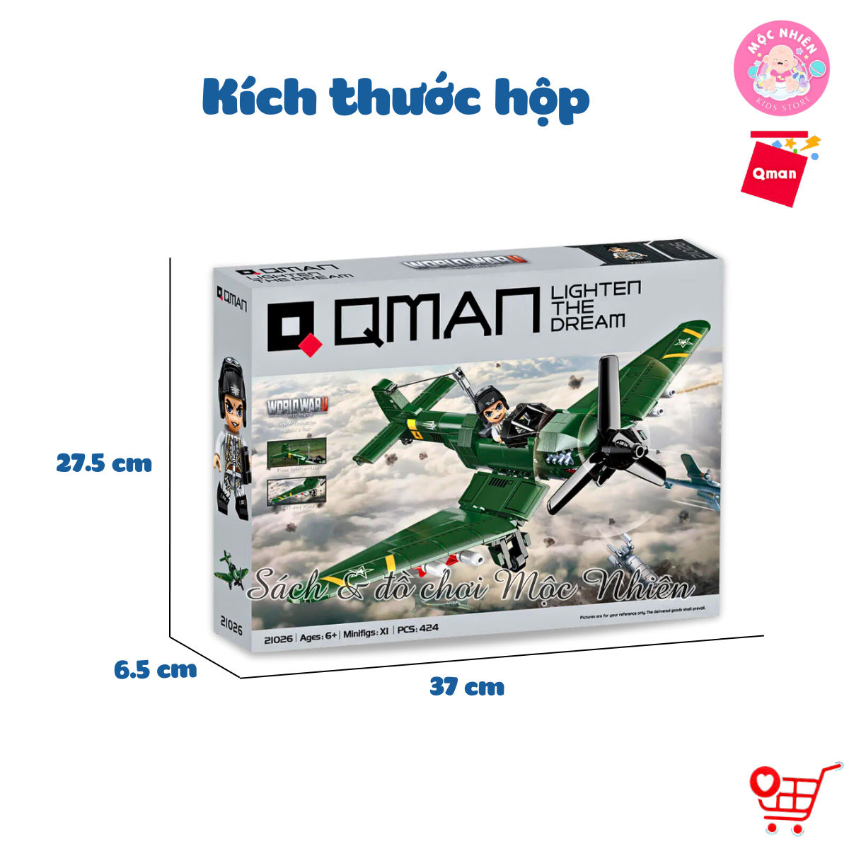 Đồ chơi xếp hình, lắp ráp Qman 21026 - Chống phục kích trên không (424 mảnh ghép)