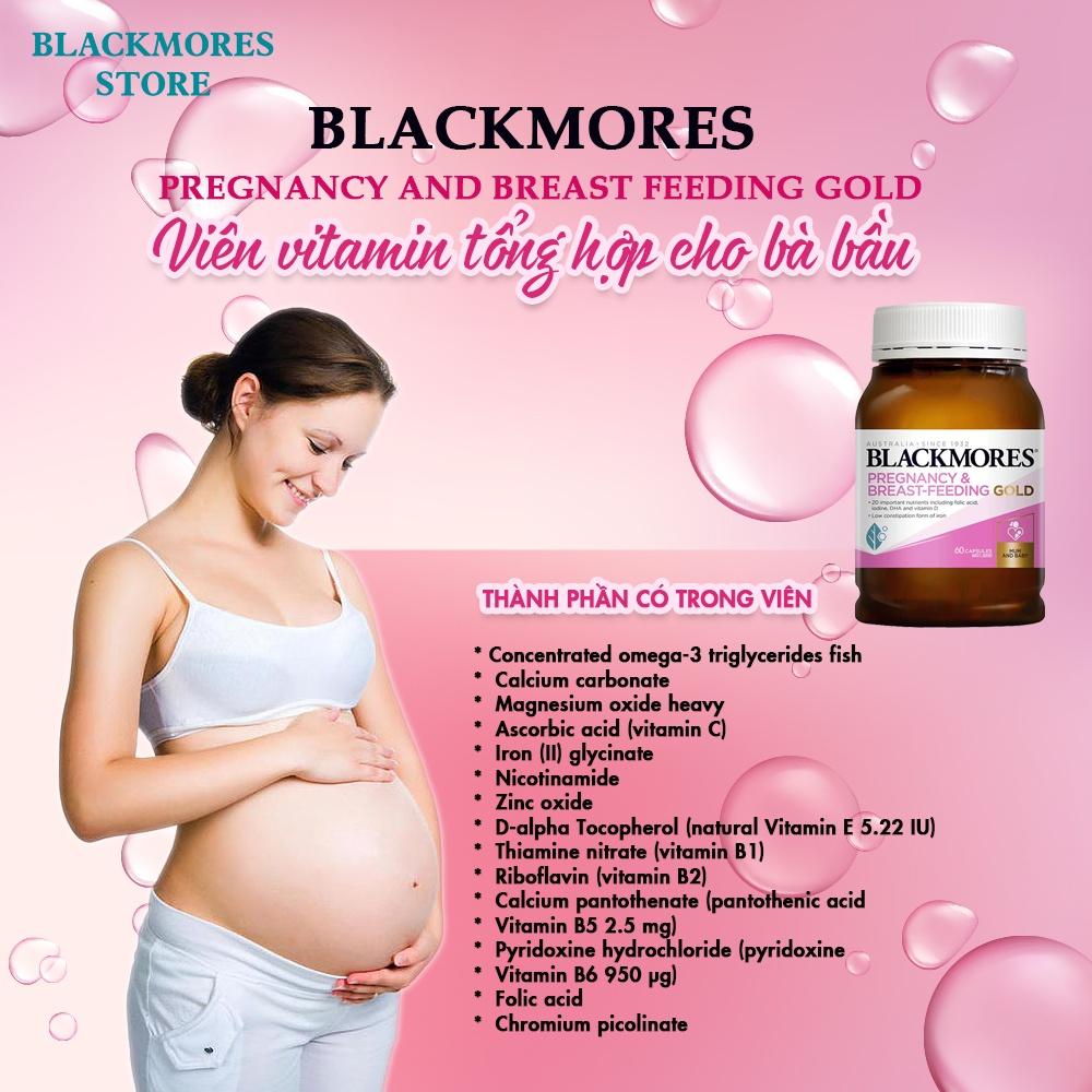 Viên uống bổ sung vitamin tổng hợp cho bà bầu Blackmores Pregnancy And Breast Feeding Gold 60 viên