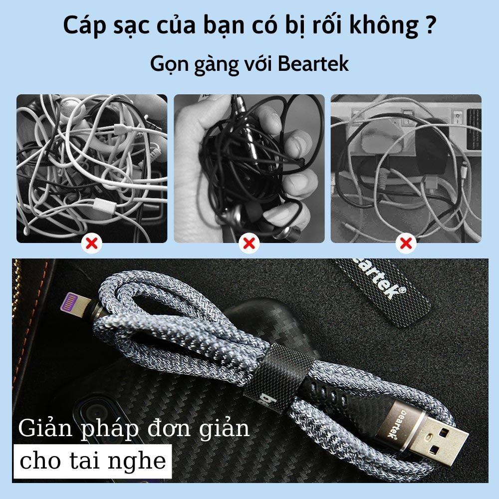 Dây quấn cáp Beartek chống rối tiện lợi - Hàng chính hãng