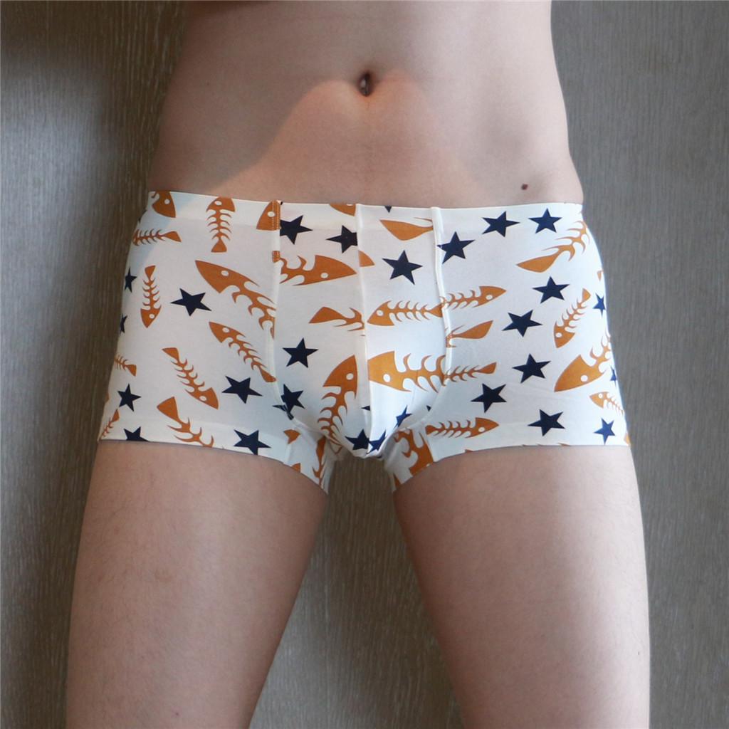 Men’s Stretchy Boxer Briefs Novelty Printed Panties Underwear Underpants