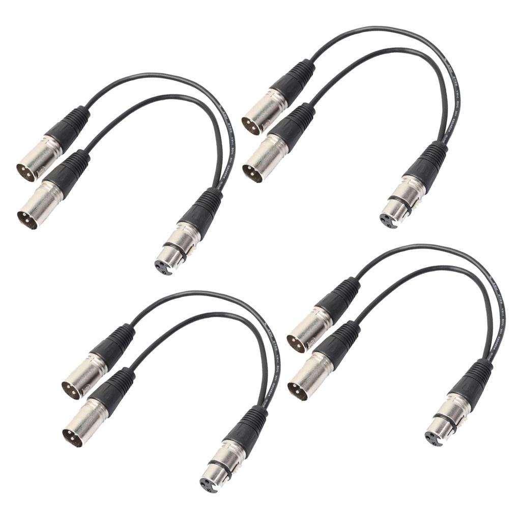 4x 3 Pin XLR Female to Dual XLR Male Balanced Microphone Splitter Cable