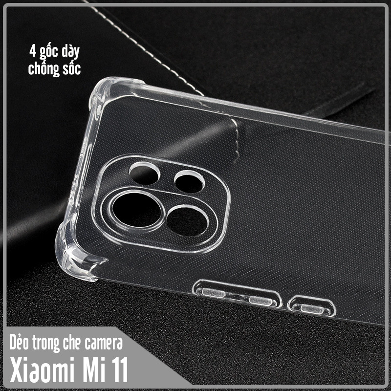 Ốp lưng cho Xiaomi Mi 11 TPU Trong Suốt Che Camera