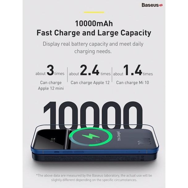 Pin dự phòng sạc không dây tích hợp nam châm Baseus Magnetic Wireless Quick Charging Power Bank (10000mAh, PD 20W) - Hàng Chính Hãng