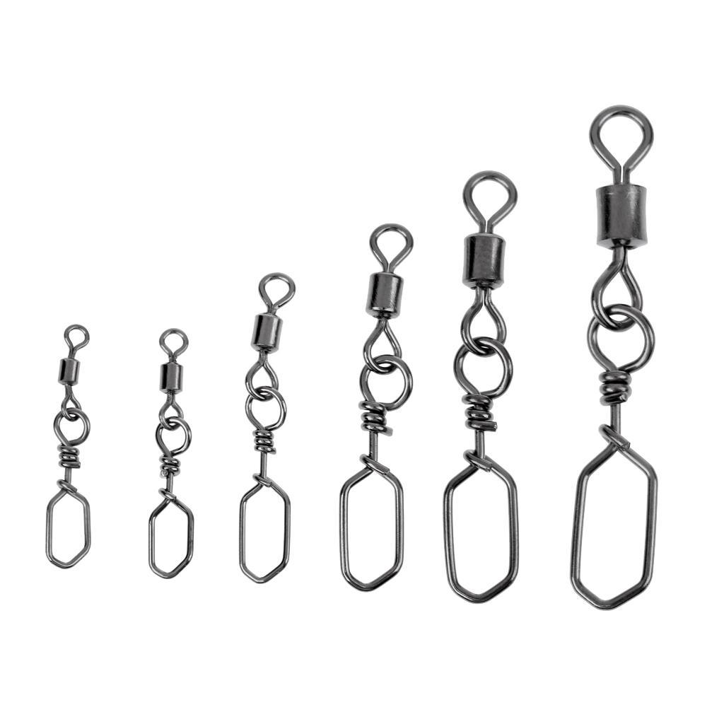 5 Size Fishing Swivels Snap Strong Ring Fishing Swivels Fishing Connector for Saltwater Silver Carp Fishing Accessories