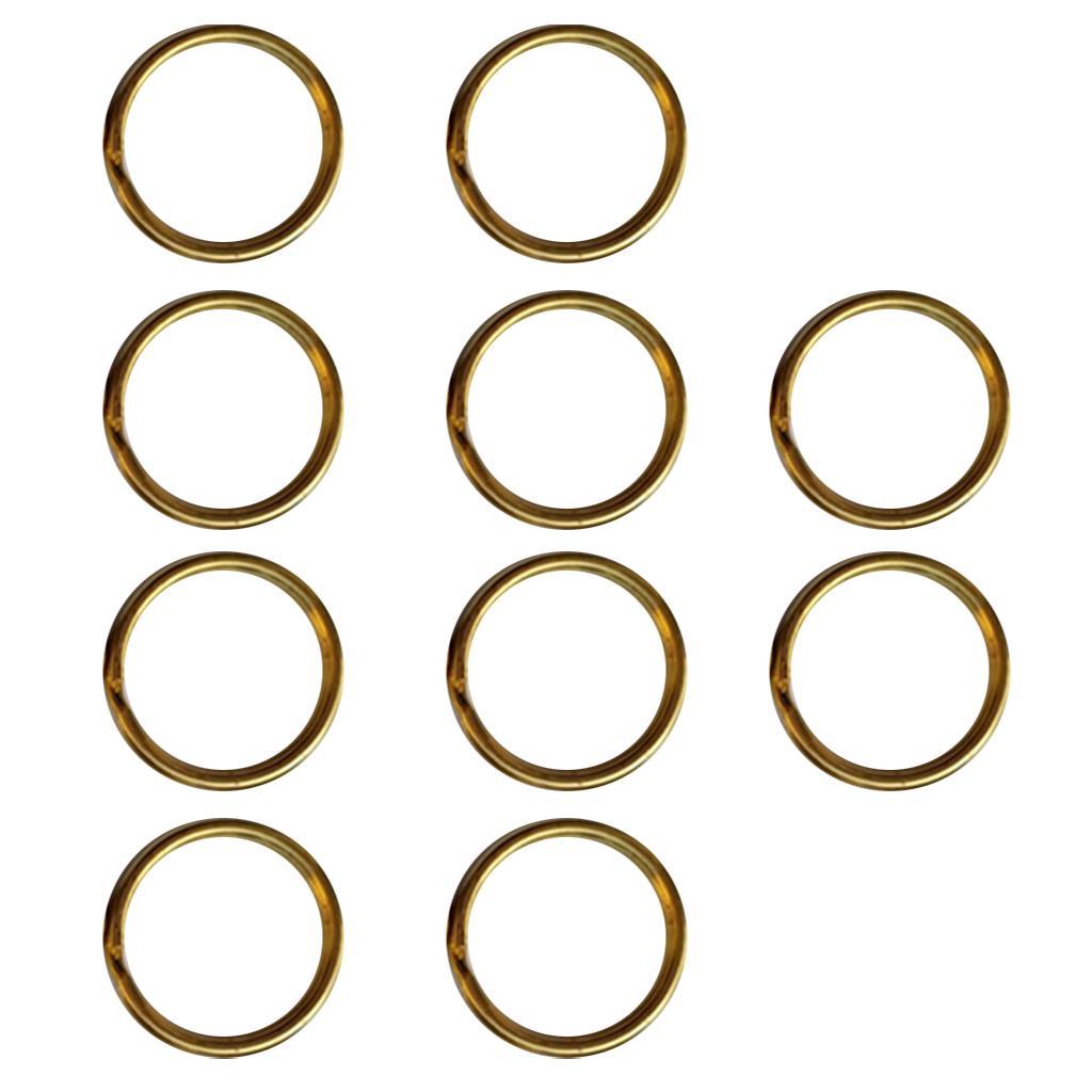 20x Brass Round Split Key Chain Rings Key Holder Loops Crafts 12mm 25mm