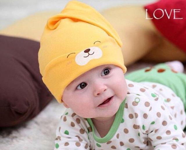 Mũ cotton hình mèo cho bé dưới 2 tuổi