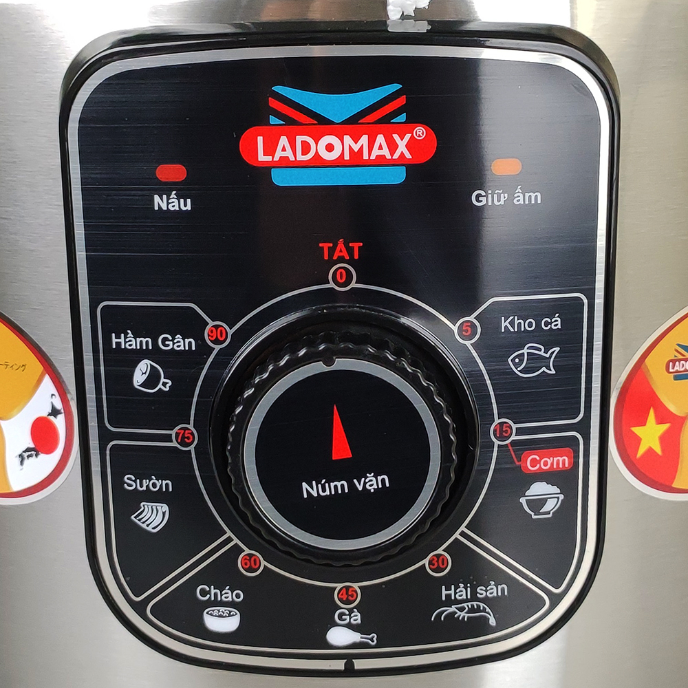 Nồi áp suất 6L Ladomax HA-7860 tự động xả điều chỉnh áp suất, có khay inox 304 hấp thức ăn - Hàng chính hãng