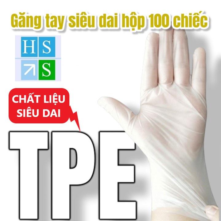 Hộp 100 Găng tay cao su VictoriaBay làm bếp vệ sinh siêu dai chất liệu TPE không mùi