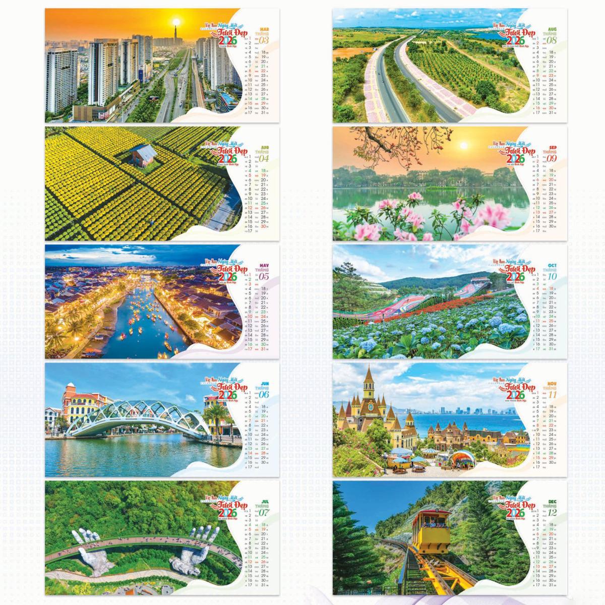 Lịch Để Bàn Chữ A - Việt Nam Ngày Mới Tươi Đẹp - NST 72A