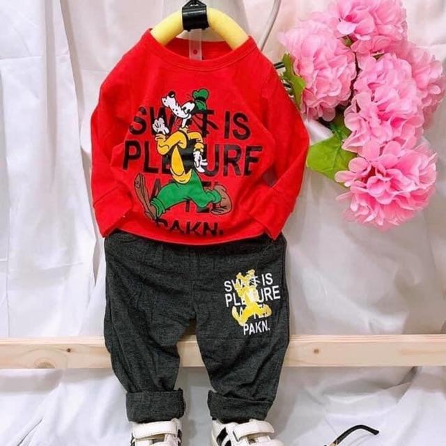 Bộ dài tay cotton hình ngộ nghĩnh bé trai