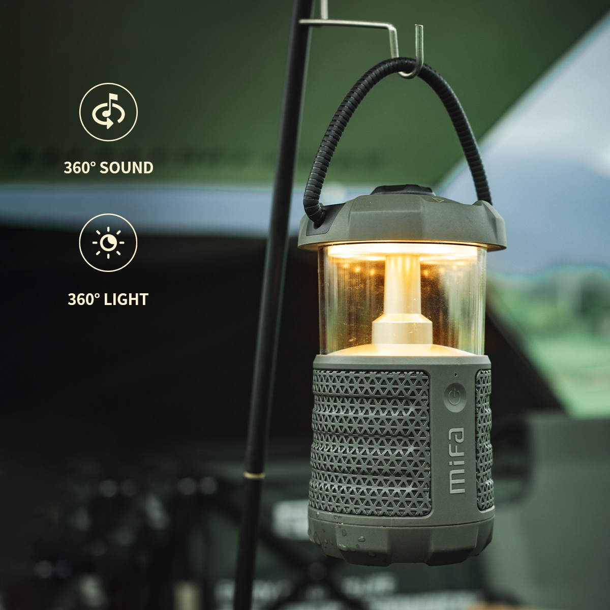 Loa Bluetooth Du Lịch Dã Ngoại MIFA Wild Camping Công Suất 20W, Dung Lượng Pin 9600mAh, Hỗ Trợ Sạc Dự Phòng - Hàng Chính Hãng