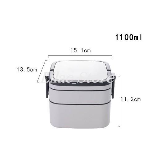 Hộp cơm bento 2 TẦNG lúa mạch, đựng thực phẩm tiện dụng