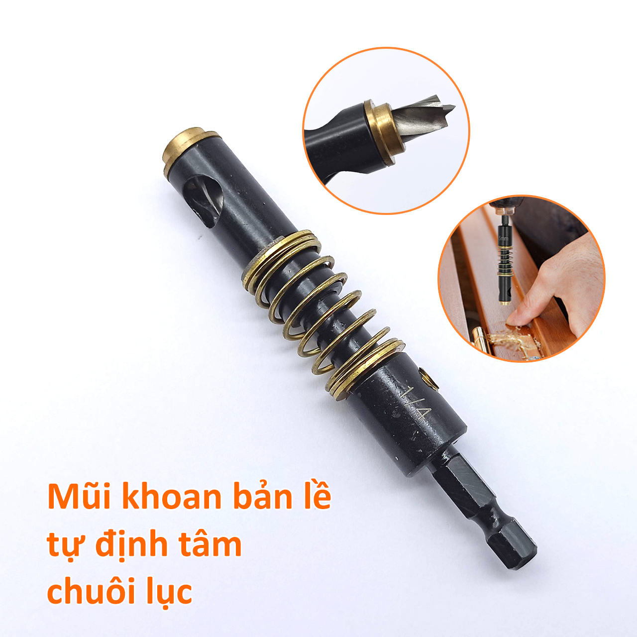 Mũi khoan bản lề đen chuôi lục