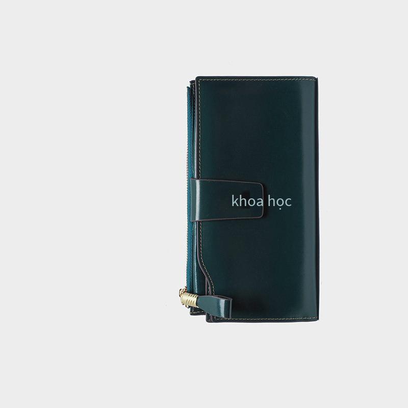 Phong cách mới nhất bán chạy ví mới da sáp dầu Clutch túi đựng tiền xu nữ đựng thẻ hóa đơn lớn kẹp ví dài