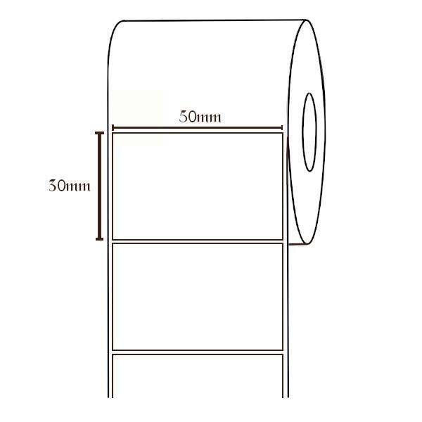 Cuộn tem trà sữa 50x30mm (30m mét), Tem nhiệt in tem nhãn, in mã vạch, in tem phụ