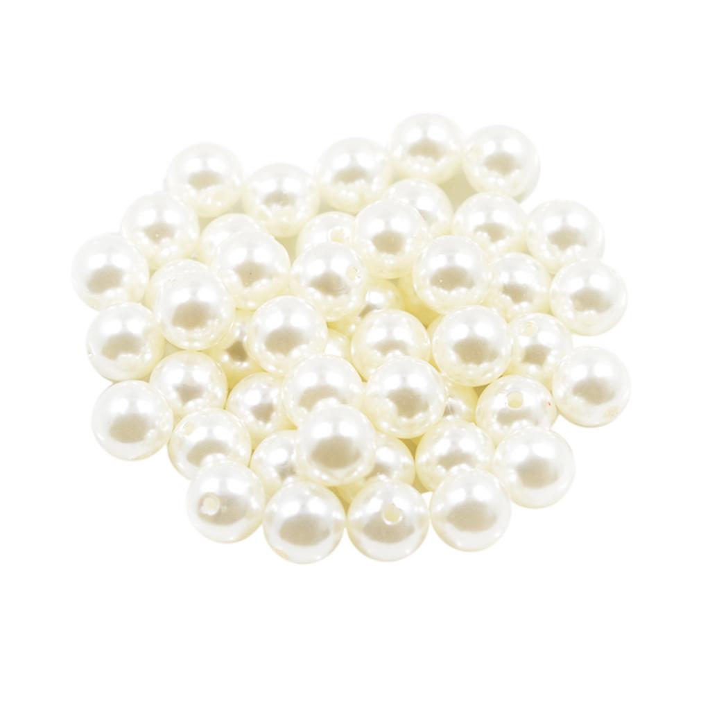 Round Plastic Pearl Spacer Loose Beads for DIY Craft Beige 1000 Pieces 3mm