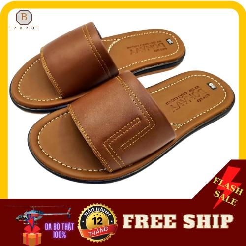 DÉP QUAI NGANG NAM DA BÒ THẬT 100% KHÂU VIỀN BAO CHẮC CHẮN BAO ĐI MƯA