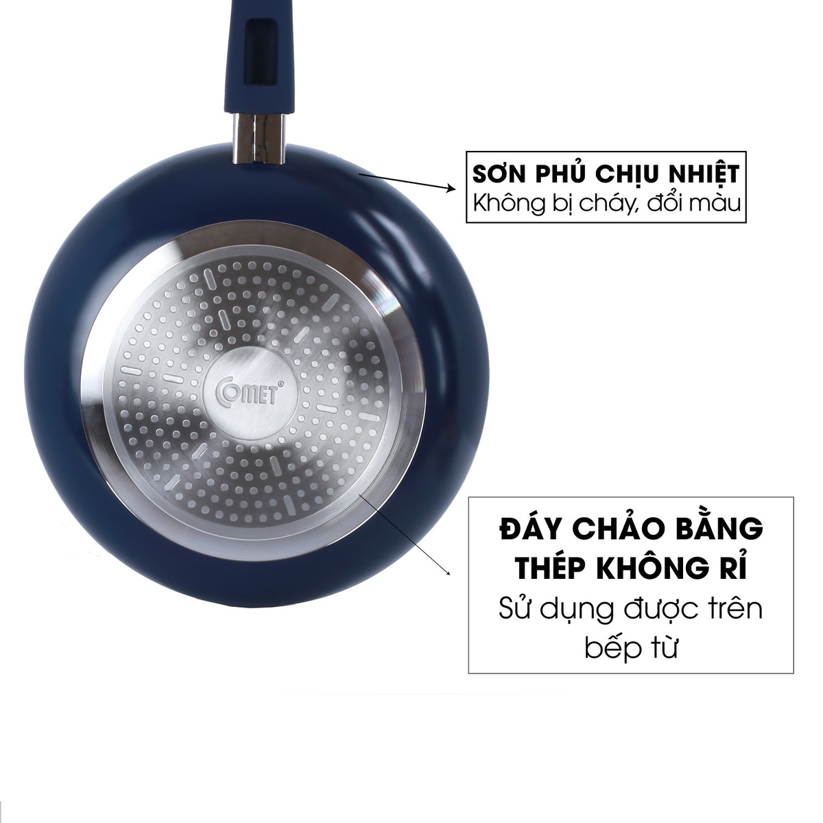 Chảo chống dính cao cấp đáy từ 26cm COMET CH15-26