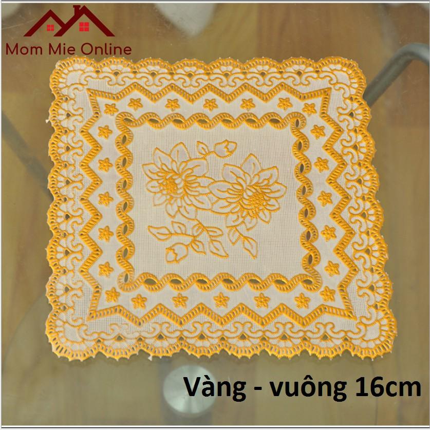 Miếng lót bình trà, bình hoa, hoa văn dập nổi vuông-tròn - A003 - A004