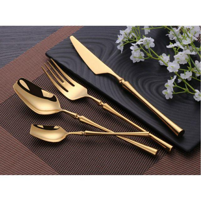 Hàng có sẵn - Bộ 4 muỗng nĩa inox Luxury Nhà Hàng cao cấp