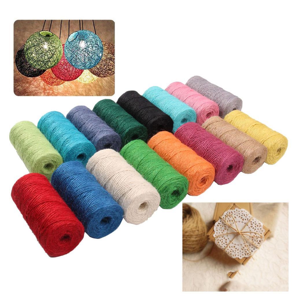 3-6pack 100m Jute Cord 2mm String Crafts DIY Gift Wrapping Twine Rope Red