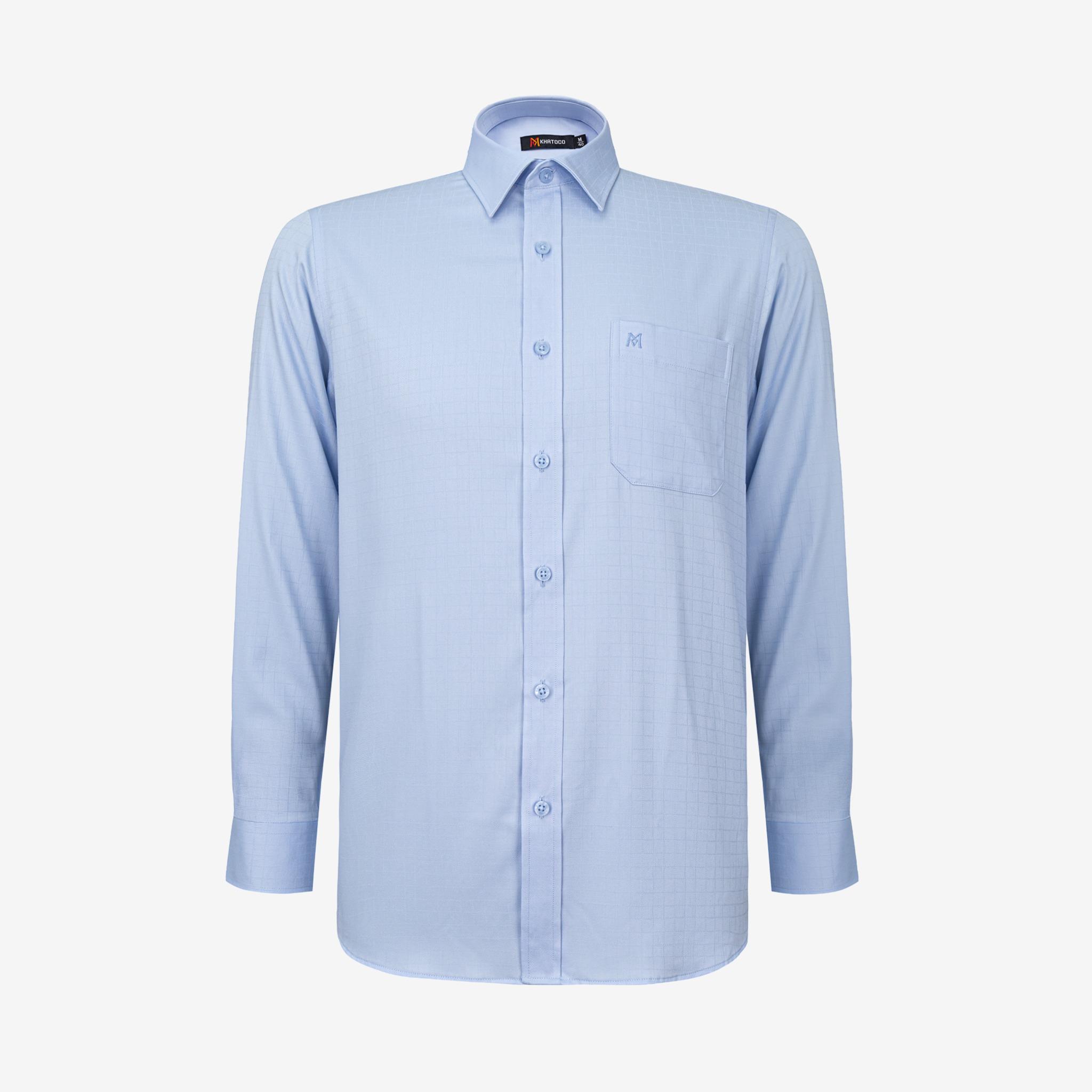 Áo sơ mi nam KHATOCO Tailor Fit dài tay A1MD538T1-CNCR735-2703-D