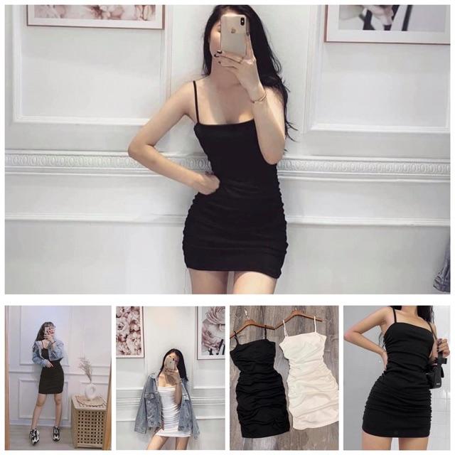 Đầm Body 2 Dây Nhún Sườn Sexy - Hàng Bỏ Shop Loại I