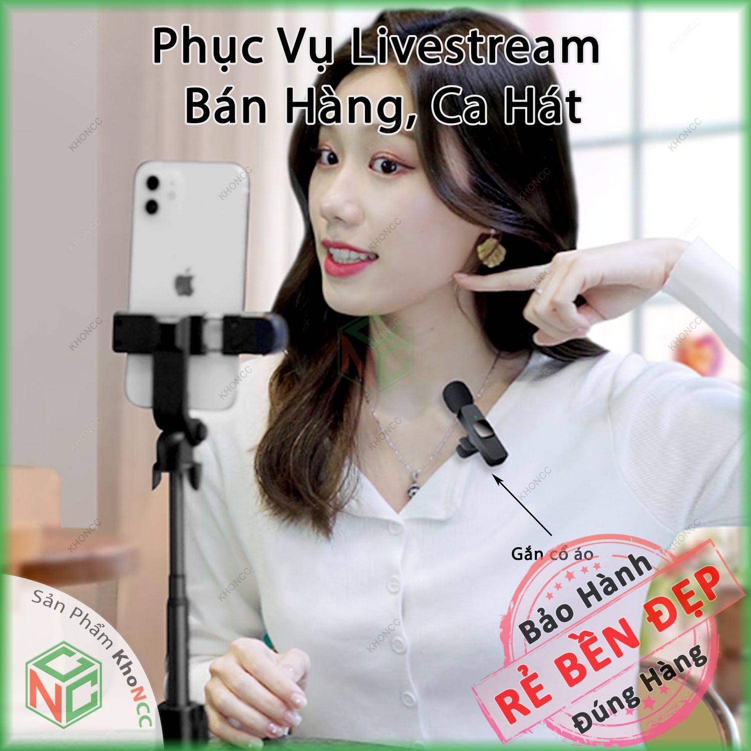 (Chuyên Nghiệp) 02 Micro Thu Âm Gắn Cổ Áo KhoNCC Hàng Chính Hãng Giúp Âm Thanh Sắc Nét - Lọc Nhiễu - Phục Vụ Bán Hàng - Đào Tạo LiveStream - Hát Karaoke Trực Tuyến - KLM-2MicK9Pro