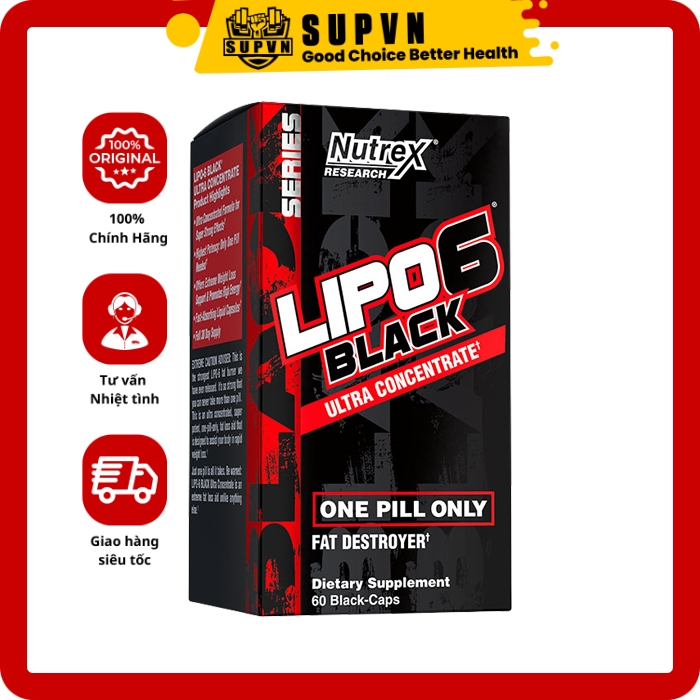 Lipo 6 Black Ultra Concentrate Nutrex RESEARCH  60 viên - Giảm cân, Đốt mỡ, Cắt nét Lipo-6 Nutrex