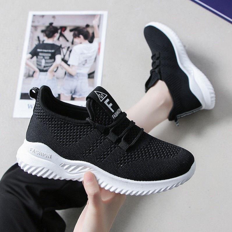 Giày thể thao nữ, giày sneaker nữ thoáng khí phối chữ F siêu nhẹ , êm chân