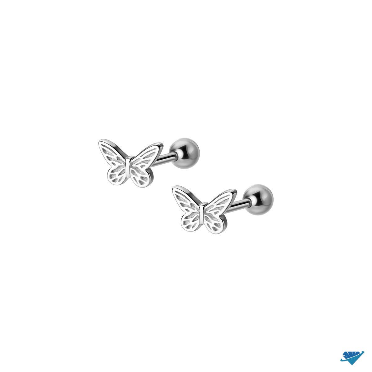 Bông tai bạc hình bướm chất liệu bạc s925 MS045b