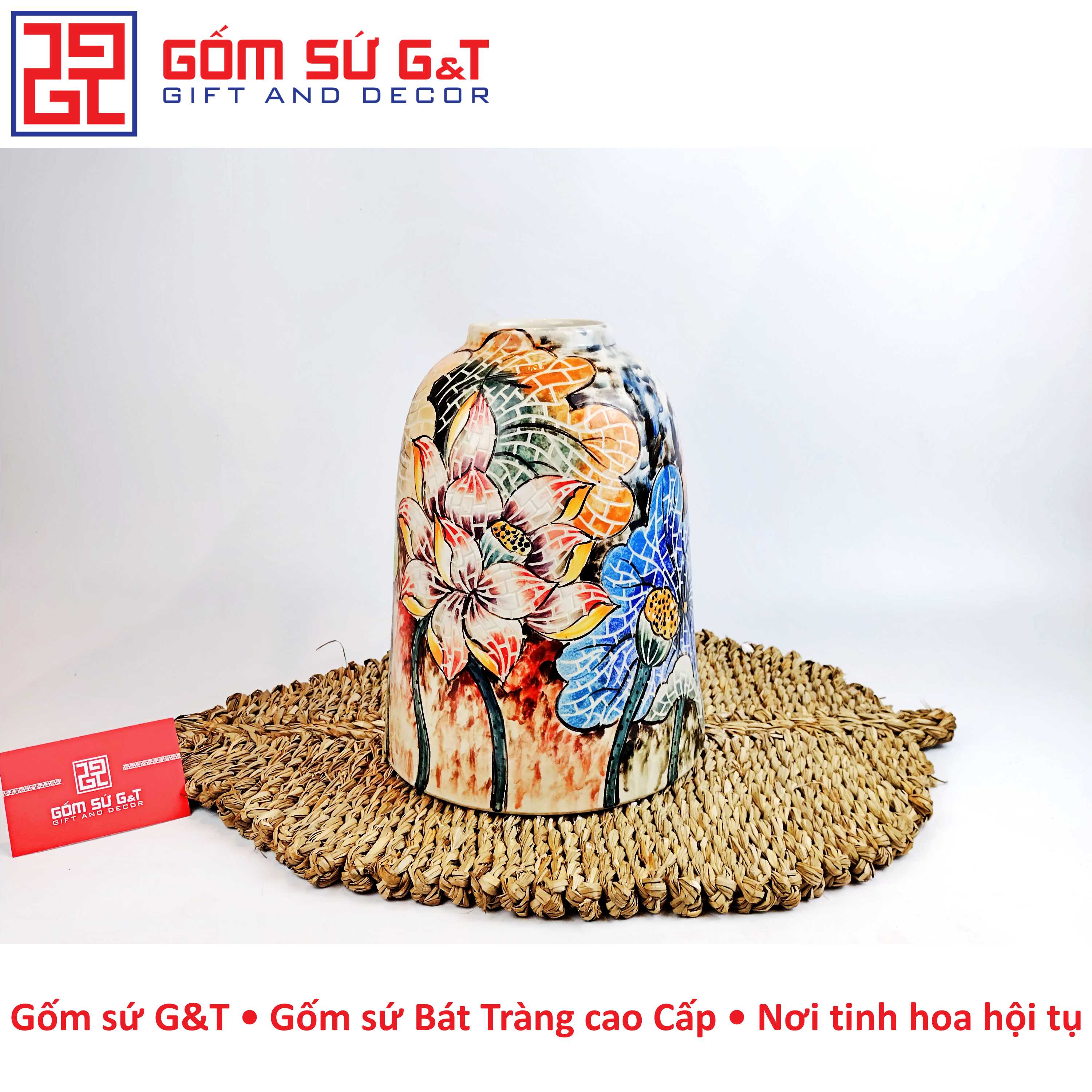 Lọ hoa chuông sen đài Gốm Sứ G&amp;T