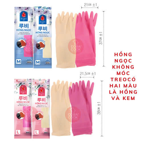 Mua 3 Tặng 2 - Đôi Găng Tay Cao Su Đất Vàng Và Than Gỗ Ruby L