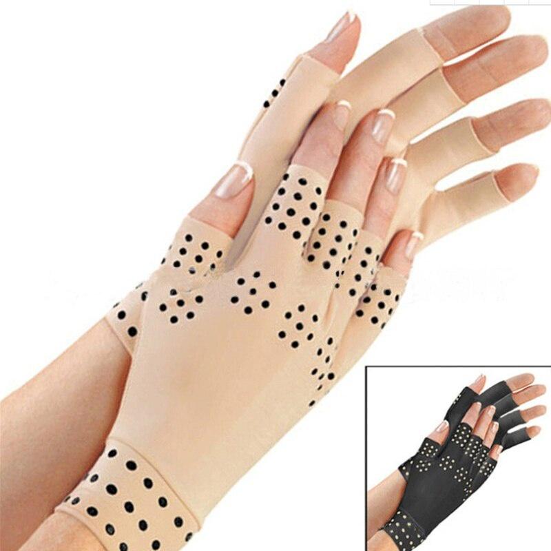 1 Pair Magnetic Therapy Fingerless Gloves Arthritis Pain Relief Heal Joints Braces Supports Health Care Tool