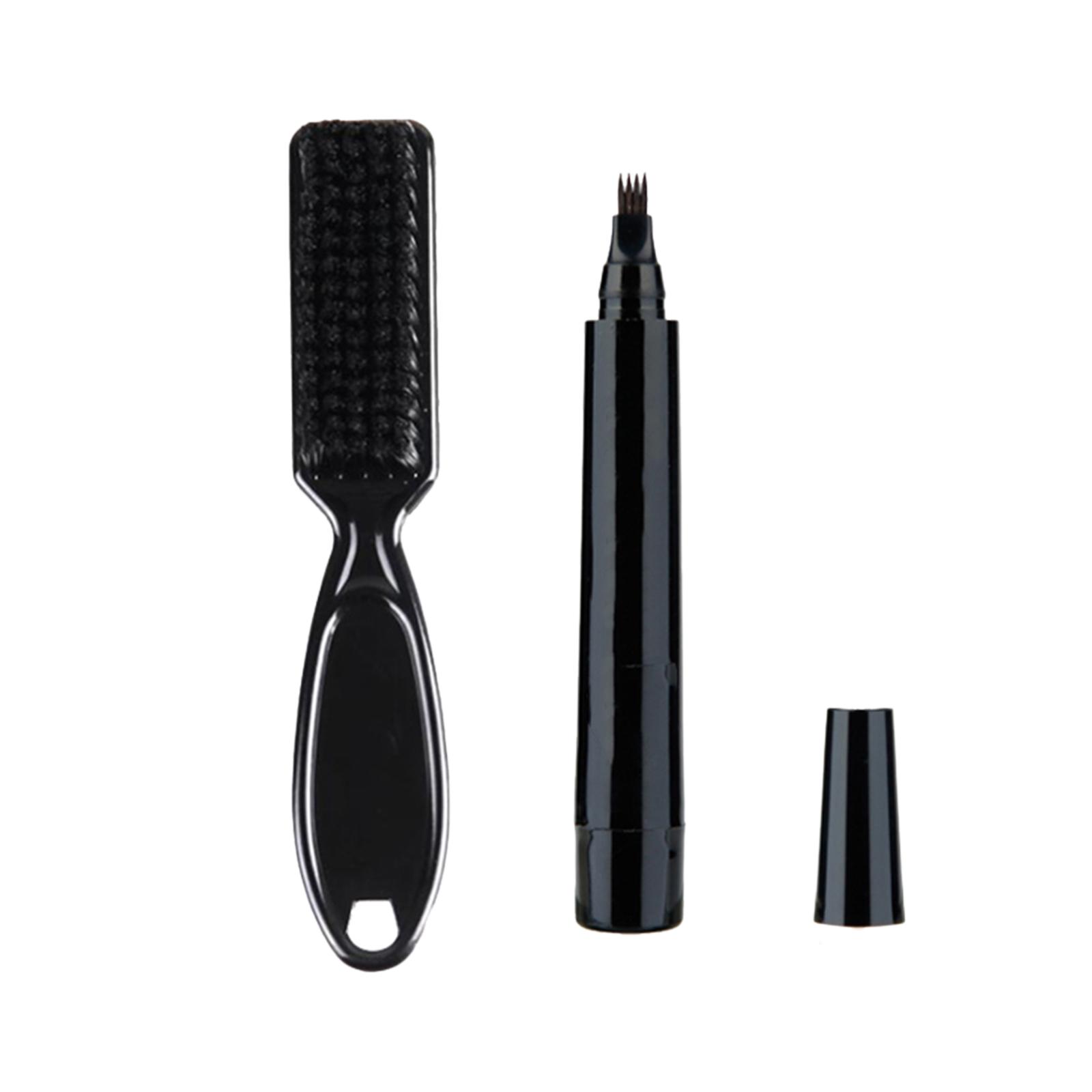 2xEyebrows Beard Pen Filler Beard Brush For Men Sweat Proof Black