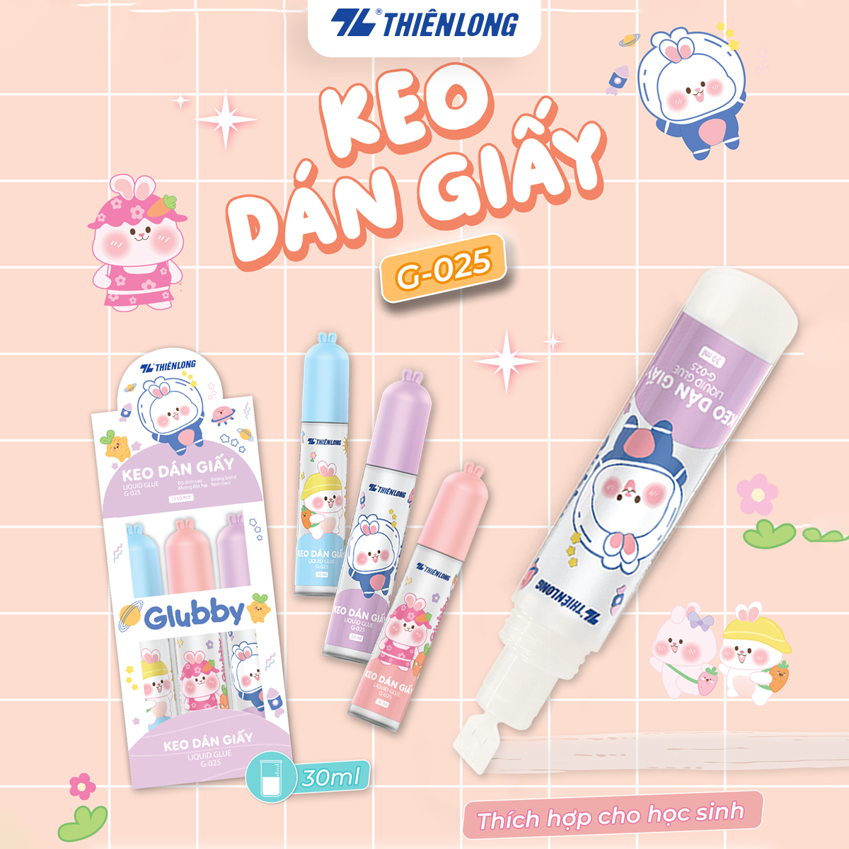 Keo dán giấy - Glubby Liquid Glue Thiên Long G-025