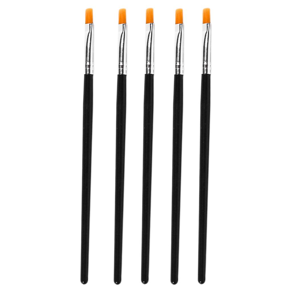 Paint Brushes Set, 5Pcs Flat Tip Paintbrushes Nylon Hair Artist Acrylic Paint Brushes for Acrylic Oil Watercolor, Face Nail Art, Miniature Detailing