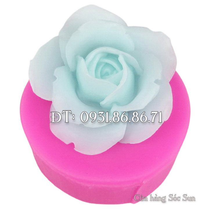 Khuôn silicon hoa hồng cánh bầu loại 7 cm - Mã số 1457