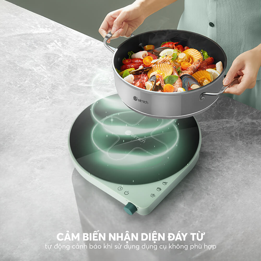 Bếp Điện Từ Đơn Elmich ICE-8878 1800W, Hàng Chính Hãng, Mặt Kính Ceramic - JoyMall