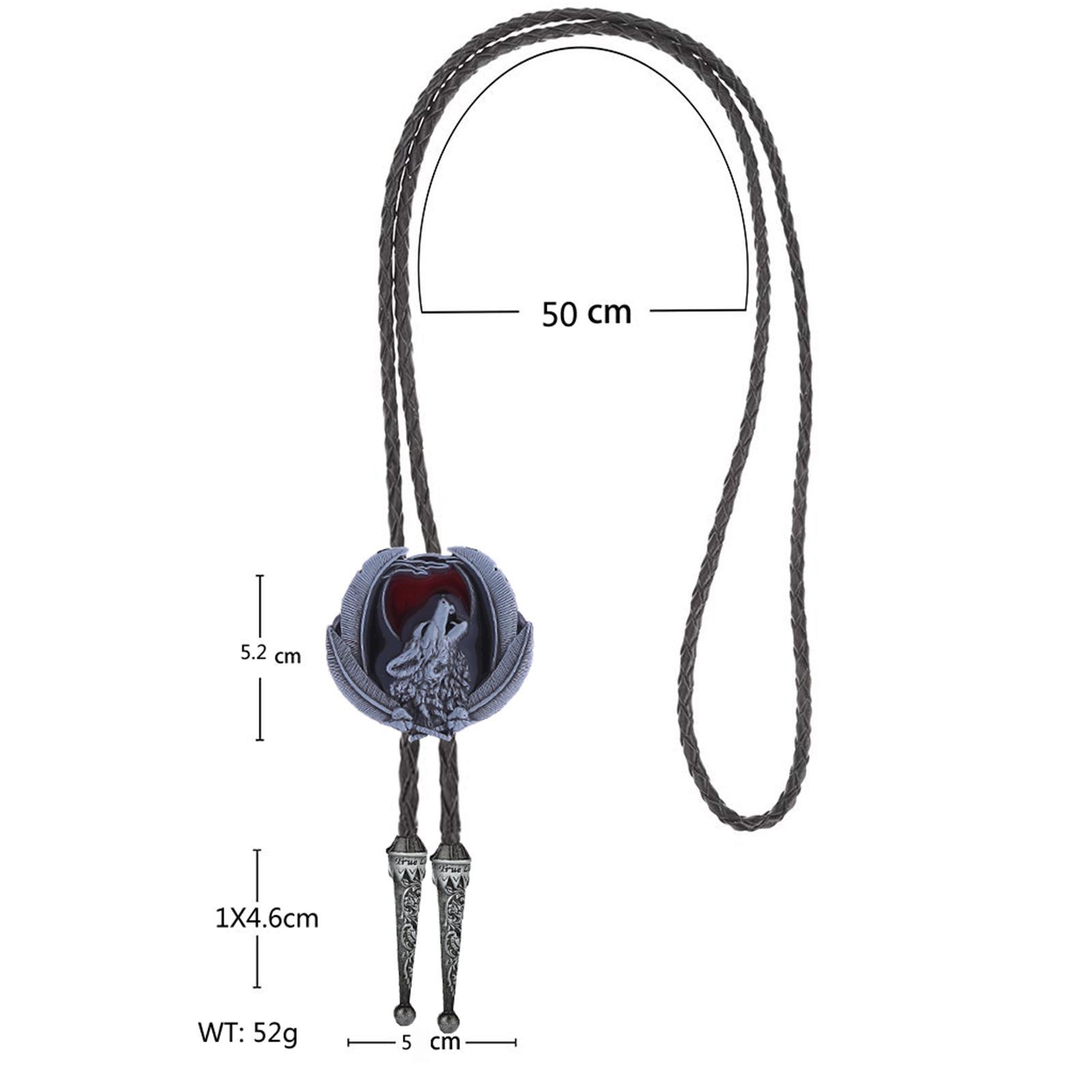 PU Western Bolo Tie Necktie Adjustable Women Men Pendant Costume Necklace